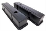 Trans-Dapt Performance Products Valve Covers 8684 CHEVY 283-400 TALL ASPHALT BLACK POWDER COATED VALVE COVERS- UNBAFFLED thumbnail 1