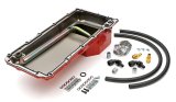 Trans-Dapt Performance Products Oil Pans 0175 Pan & Filter Kit, LS Engine Swap Pan & Remote Sngl Filter Base Combo Kit; Vertical Port, Red Pan 5Qt thumbnail 2