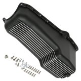 Trans-Dapt Performance Products Oil Pans 7424 Pan, Early Small Block Chevy Finned Aluminum Pan Black thumbnail 1