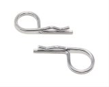 Trans-Dapt Performance Replacement Safety Pins 4052 Hood Pins, Replacement, Chrome, Hair Pin Style, Pair thumbnail 1