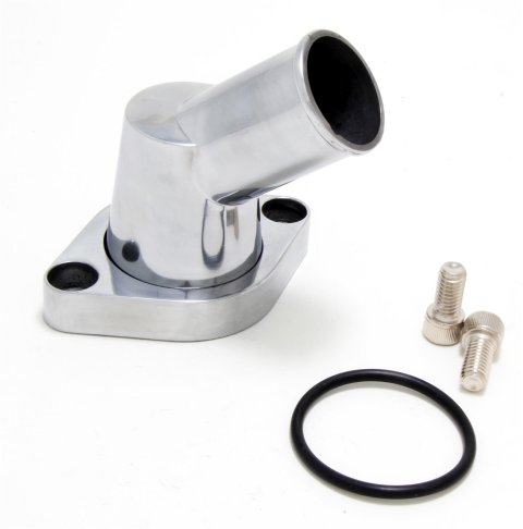 Trans-Dapt Performance Aluminum Water Necks 6003 Neck, Aluminum, Polished, 45 Degree, Chevy, Big/Small Block, Each