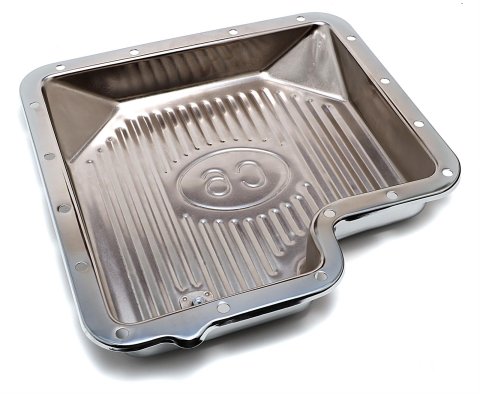 Trans-Dapt Performance Transmission Pans 9125 Pan, Stock, Steel, Chrome, Finned, Ford, C-6, Each