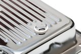 Trans-Dapt Performance Transmission Pans 9125 Pan, Stock, Steel, Chrome, Finned, Ford, C-6, Each thumbnail 3