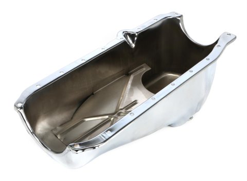 Trans-Dapt Performance OEM Replacement Oil Pans 9414 Pan, Steel, Chrome Plated, 4 qt., Chevy, Small Block, Each