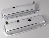 Trans-Dapt Performance Chrome Valve Covers 9504 Covers, Stock Height, Steel, Chrome, Plain, Chevy, Big Block, Pair thumbnail 1