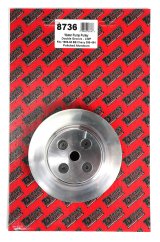 Trans-Dapt Performance Powdercoated Pulleys 8736 Water Pump Pulley, Billet Aluminum, 2-Groove, 6.250 in. Diameter, Polished, Chevy, Big Block, Long Pump, Each thumbnail 1