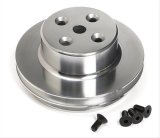 Trans-Dapt Performance Powdercoated Pulleys 8736 Water Pump Pulley, Billet Aluminum, 2-Groove, 6.250 in. Diameter, Polished, Chevy, Big Block, Long Pump, Each thumbnail 4