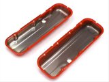 Trans-Dapt Performance Products Valve Covers 9993 Covers, Short, Steel, Orange Powdercoated, Non-Baffled, Chevrolet, Big Block, Pair thumbnail 1