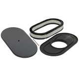 Trans-Dapt Performance Products Air Cleaners 7463 Cleaner, Smooth Top Black Aluminum Oval A/C-15" Long thumbnail 4
