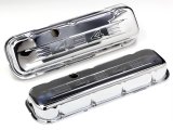 Trans-Dapt Performance Chrome Valve Covers 9844 Covers, Stock Height, Steel, Chrome, 454 Logo, Chevy, Big Block, Pair thumbnail 1
