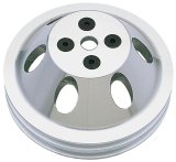 Trans-Dapt Performance Aluminum Water Pump Pulleys 9479 Pulley, V-Belt, 2-Groove, Aluminum, Machined, Chevy, Small Block, Short Pump, Each thumbnail 1