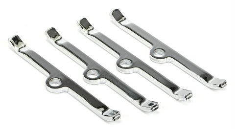 Trans-Dapt Performance Chrome Valve Cover Spreader Bars 9641 Bars, Pontiac V8, Chrome-Plated Steel, Set of 4