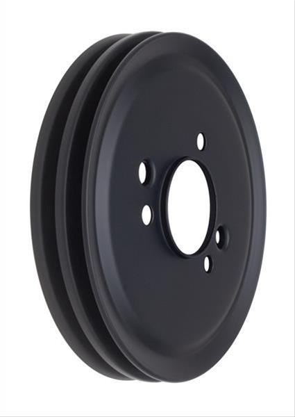 Trans-Dapt Performance Steel Crankshaft Pulleys 8616 Pulley, V-Belt, 2-Groove, Steel, Black, Chevy, Big Block, Short Pump, Each thumbnail 1