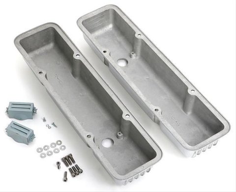 Trans-Dapt Performance Finned Aluminum Valve Covers 6603 Covers, Stock Height, Aluminum, Polished, Finned, Chevy, Small Block, Pair thumbnail 3
