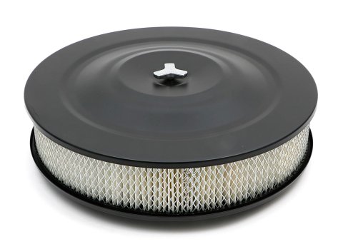 Trans-Dapt Performance Products Air Cleaners 8662 ASPHALT BLACK POWDER COATED AIR CLEANER 14 X 3 OFFSET BASE