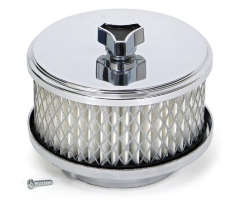 Trans-Dapt Performance Chrome Air Cleaners 2170 Filter Assembly, 4 in. Diameter, Round, Raised Base, Steel, Chrome, 2 in. Filter Height, Each thumbnail 2