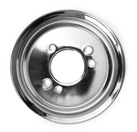 Trans-Dapt Performance Steel Crankshaft Pulleys 9816 Pulley, V-Belt, 2-Groove, 7.6 in., Steel, Chrome, Chevy, Big Block, Short Pump, Each