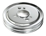 Trans-Dapt Performance Steel Crankshaft Pulleys 9816 Pulley, V-Belt, 2-Groove, 7.6 in., Steel, Chrome, Chevy, Big Block, Short Pump, Each thumbnail 2