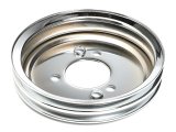 Trans-Dapt Performance Steel Crankshaft Pulleys 9816 Pulley, V-Belt, 2-Groove, 7.6 in., Steel, Chrome, Chevy, Big Block, Short Pump, Each thumbnail 3