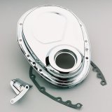 Trans-Dapt Performance Timing Covers 9000 Cover, 1-Piece, Steel, Chrome Plated, Chevy, Small Block, Kit thumbnail 2