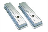 Trans-Dapt Performance Chrome Valve Covers 9216 Covers, Stock Height, Steel, Chrome, Plain, Chevy, Small Block, Pair thumbnail 1