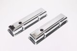 Trans-Dapt Performance Chrome Valve Covers 9216 Covers, Stock Height, Steel, Chrome, Plain, Chevy, Small Block, Pair thumbnail 2