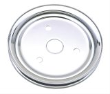 Trans-Dapt Performance Steel Crankshaft Pulleys 9602 Pulley, V-Belt, 1-Groove, 6.8 in., Steel, Chrome, Chevy, Small Block, Short Pump, Each thumbnail 1