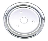 Trans-Dapt Performance Steel Crankshaft Pulleys 9602 Pulley, V-Belt, 1-Groove, 6.8 in., Steel, Chrome, Chevy, Small Block, Short Pump, Each thumbnail 2