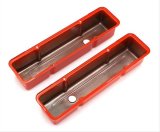 Trans-Dapt Performance Products Valve Covers 9963 CHEVY 283-400 TALL ORANGE POWDER COATED VALVE COVERS thumbnail 1