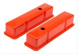 Trans-Dapt Performance Products Valve Covers 9963 CHEVY 283-400 TALL ORANGE POWDER COATED VALVE COVERS thumbnail 2