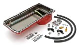 Trans-Dapt Performance Products Oil Pans 0176 Engine Pan Kit, LS Swap Pan/Filter Reocation Kit; Single Filter; Horizontal Port, Red Pan thumbnail 2