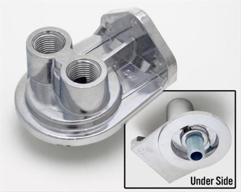 Trans-Dapt Performance Remote Oil Filter Brackets 1028 Mount, Single Filter, 1/2 in. NPT Inlet/Outlet, 3/4 in.-16 Thread Filter, Each
