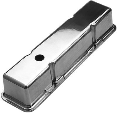 Trans-Dapt Performance Diecast Aluminum Valve Covers 6722 Covers, Tall, Cast Aluminum, Polished, Plain, Chevy, Small Block, Pair