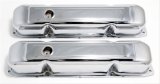 Trans-Dapt Performance Chrome Valve Covers 9299 Covers, Stock Height, Steel, Chrome, Plain, Chrysler, Big Block, Pair thumbnail 1