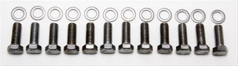 Trans-Dapt Performance Intake Manifold Bolts 9265 Bolts, Manifold, Steel, Chrome, Hex Head, Chevy, Small Block V8, V6, Set of 12