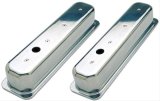 Trans-Dapt Performance Diecast Aluminum Valve Covers 6986 Covers, Tall, Cast Aluminum, Polished, Plain, Centerbolt, Chevy, Small Block, Pair thumbnail 1