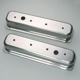 Trans-Dapt Performance Diecast Aluminum Valve Covers 6986 Covers, Tall, Cast Aluminum, Polished, Plain, Centerbolt, Chevy, Small Block, Pair thumbnail 2