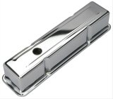 Trans-Dapt Performance Chrome Valve Covers 9215 Covers, Tall, Steel, Chrome, Plain, Chevy, Small Block, Pair thumbnail 1