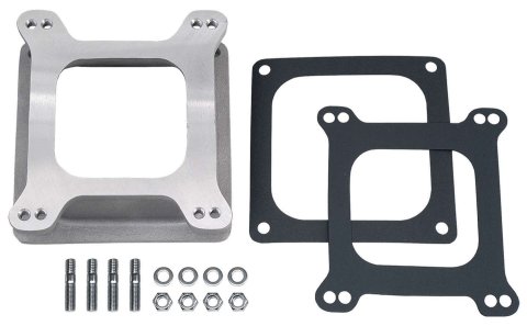 Trans-Dapt Performance Carburetor Adapters 2381 Spacer, 2.125 in. Tall, Open, Aluminum, Natural, Carter, Edelbrock, Holley, Square Bore, Each thumbnail 3