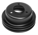Trans-Dapt Performance Powdercoated Pulleys 8310 Crankshaft Pulley, V-Belt, Steel, 6.687 in. Diameter, Black Powdercoated, Small Block Ford, Each thumbnail 1