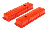 Trans-Dapt Performance Products Valve Covers 9852 CHEVY 350 LOGO SHORT ORANGE POWDER COATED VALVE COVERS thumbnail 2