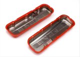 Trans-Dapt Performance Products Valve Covers 9959 CHEVY 454 LOGO SHORT ORANGE POWDER COATED VALVE COVERS thumbnail 1