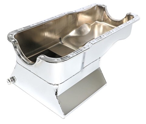 Trans-Dapt Performance Products Oil Pans 7416 SB FORD OIL PAN 1965-1987 260-289-302 7QT FRONT SUMP CHROME
