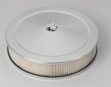Trans-Dapt Performance Chrome Air Cleaners 2195 Filter Assembly, 14 in. Diameter, Round, Dropped Base, Steel, Chrome, 3 in. Filter Height, Each thumbnail 1