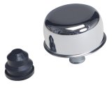 Trans-Dapt Performance Chrome Valve Cover Breathers 4871 Breather, Push-In, Round, Steel, Chrome, Plain, Each thumbnail 2