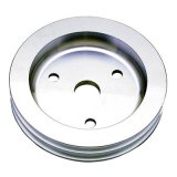 Trans-Dapt Performance Aluminum Crankshaft Pulleys 6053 Pulley, V-Belt, 2-Groove, Aluminum, Polished, Chevy, Small Block, Short Pump, Each thumbnail 2