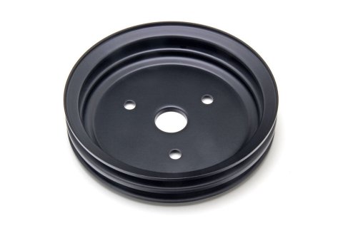 Trans-Dapt Performance Powdercoated Pulleys 8603 Crankshaft Pulley, Steel, 2-Groove, 7.3 in. Dia., Satin Black Powdercoat, Chevy, Small Block, Short Pump, Each thumbnail 2