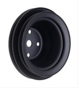 Trans-Dapt Performance Powdercoated Pulleys 8623 Water Pump Pulley, Steel, 2-Groove, 6.3 in. Dia., Satin Black Powdercoat, Chevy, Big Block, Long Pump, Each thumbnail 1