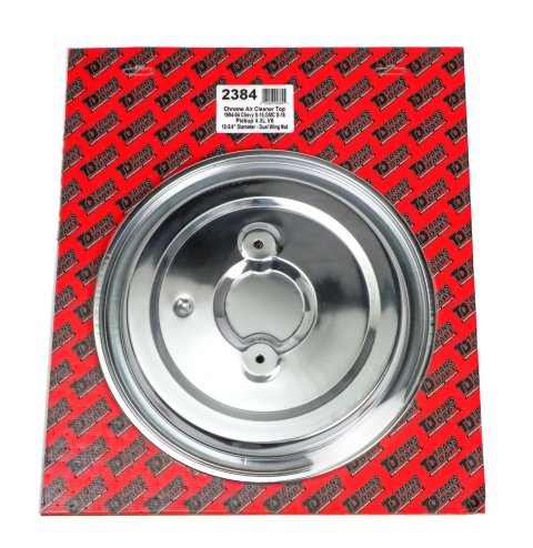 Trans-Dapt Performance Chrome Air Cleaner Tops 2384 top 94-Up S10 S15 truck 4.3L V6 dual wing nut 12 3/4 Dia