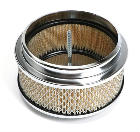 Trans-Dapt Performance Chrome Air Cleaners 2292 Filter Assembly, 6 3/8 in. Diameter, Round, Raised Base, Steel, Chrome, 2.875 in. Overall Height, Each thumbnail 1